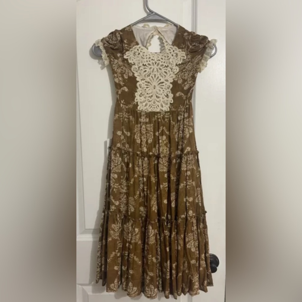 Girls New Long Brown/Beige Joyfolie Mia Joy Dress 5